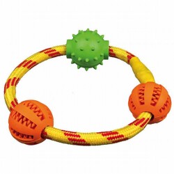 Trixie İpli Kauçuk Toplu Köpek Oyuncağı 20 Cm - Trixie