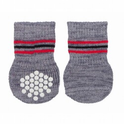 Trixie Kaymaz Tabanlı Köpek Çorabı 2 Adet Gri XL - Trixie