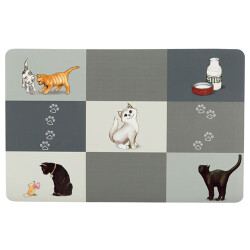 Trixie Kedi Mama ve Su Kabı Servisi 44x28 Cm Gri - Trixie