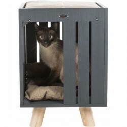 Trixie Kedi Oyun Evi 36x51x36 Cm Antrasit Gri Kum Beji - Trixie