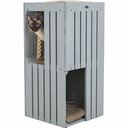 Trixie Kedi Tırmalama ve Oyun Evi Gri Kum Beji 77 Cm - Trixie