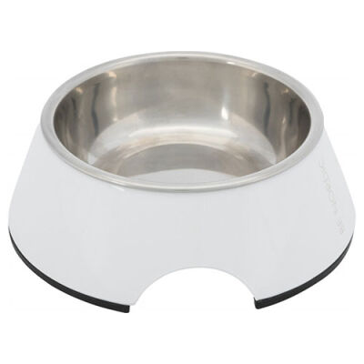 Trixie Melamin Paslanmaz Çelik Kedi ve Köpek Mama Su Kabı Beyaz 0,2 Lt 14 Cm - 1