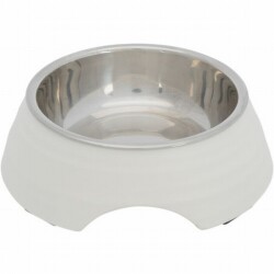 Trixie Paslanmaz Çelik Kedi ve Köpek Mama Su Kabı Beyaz 0,2 Lt 14 Cm - Trixie