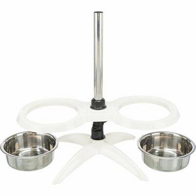 Trixie Paslanmaz Çelik Melamin Ayaklı Köpek Mama ve Su Kabı 2x1,6 Lt 21 Cm Beyaz - 2
