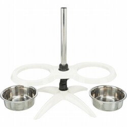 Trixie Paslanmaz Çelik Melamin Ayaklı Köpek Mama ve Su Kabı 2x1,6 Lt 21 Cm Beyaz - 2