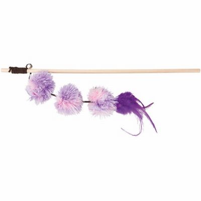 Trixie Peluş Pompom Top Valerianlı Kedi Olta Oyuncağı 40 Cm - 2