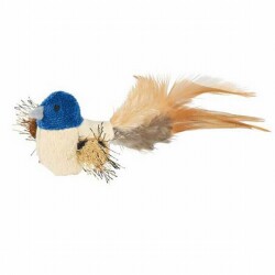 Trixie Peluş Tüylü Kuyruklu Kuş Kedi Oyuncağı 8 Cm - Trixie