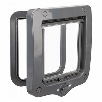 Trixie Plastik Çift Yönlü Kedi Kapısı 20x22 Cm Gri - 1