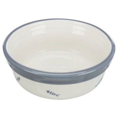 Trixie Seramik Kedi Mama ve Su Kabı 0,3 Lt 12 Cm Beyaz Mavi Gri - 2