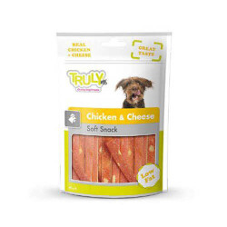 Truly Jerky Peynirli ve Tavuklu Yumuşak Köpek Ödülü 90 Gr - Truly