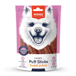 Wanpy Chewy Puff Sticks Tatlı Patatesli Tahılsız Köpek Ödülü 100 Gr - Wanpy