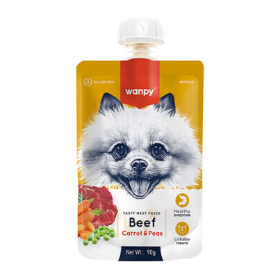 Wanpy Sığır Etli ve Havuçlu Ezme Köpek Ödülü 10 Adet 90 Gr - 1