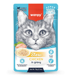 Wanpy Stew Sos İçinde Tavuklu Yetişkin Kedi Konservesi 70 Gr - Wanpy