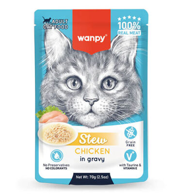 Wanpy Stew Sos İçinde Tavuklu Yetişkin Kedi Konservesi 70 Gr - 1