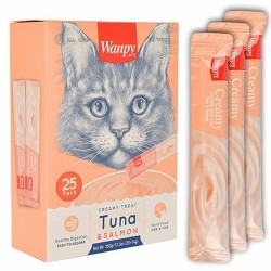Wanpy Ton Balıklı ve Somonlu Krema Kedi Ödülü 25x14 Gr - Wanpy