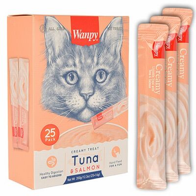 Wanpy Ton Balıklı ve Somonlu Krema Kedi Ödülü 25x14 Gr - 1