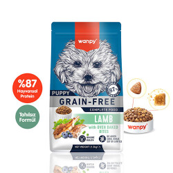 Wanpy With Oven Baked Bites Kuzulu Tahılsız Yavru Köpek Maması 1,5 Kg - Wanpy