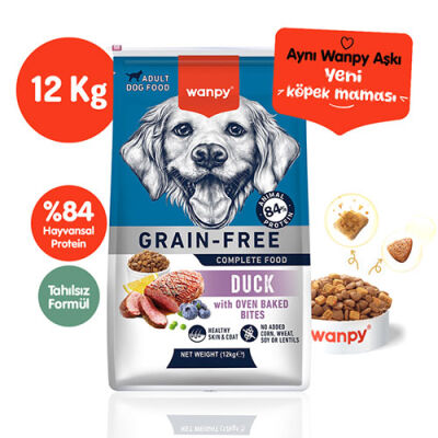 Wanpy With Oven Baked Bites Ördekli Tahılsız Yetişkin Köpek Maması 12 Kg - 1