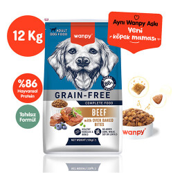 Wanpy With Oven Baked Bites Sığır Etli Tahılsız Yetişkin Köpek Maması 12 Kg - Wanpy