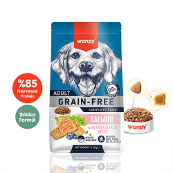 Wanpy With Oven Baked Bites Somonlu Tahılsız Yetişkin Köpek Maması 1,5 Kg - Wanpy