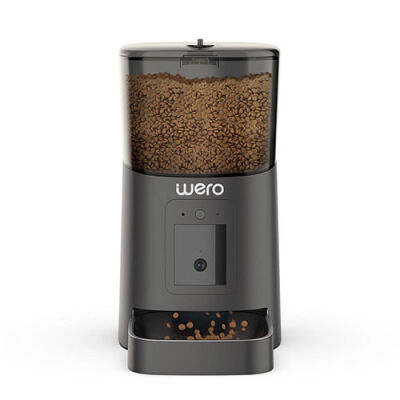 Wero Akıllı Kedi Köpek Mama Kabı Pro 1080p Ayarlanabilir Kamera Wifi Kontrol Pet Feeder Metal Kase Siyah 6 Lt - 2