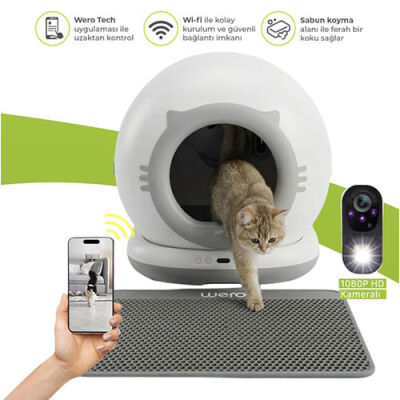 Wero Akıllı Kedi Tuvaleti Max Kameralı Versiyon CLB MAXCAM - 1