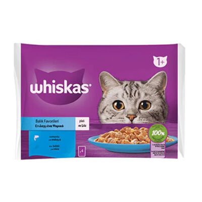 Whiskas Pouch Jöle İçinde Somonlu ve Ton Balıklı Yetişkin Kedi Konservesi 4 Adet 85 Gr - 1