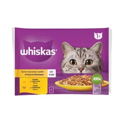 Whiskas Pouch Jöle İçinde Tavuklu ve Hindili Yetişkin Kedi Konservesi 4x85 Gr - 1