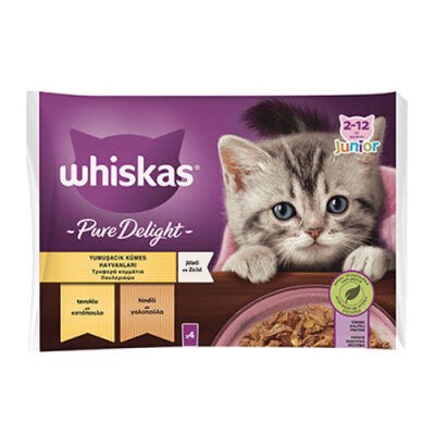 Whiskas Pouch Pure Delight Jöle İçinde Tavuklu ve Hindili Yavru Kedi Konservesi 4x85 Gr - 1