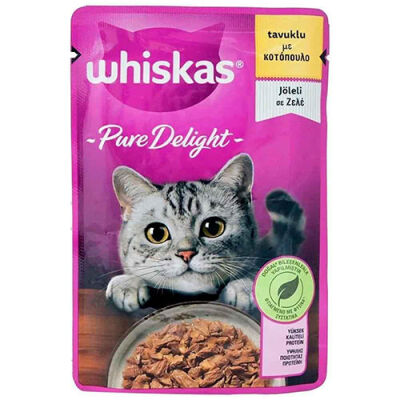 Whiskas Pouch Pure Delight Jöle İçinde Tavuklu Yetişkin Kedi Konservesi 6 Adet 85 Gr - 1
