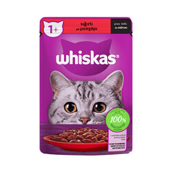Whiskas Pouch Sos İçinde Sığır Etli Yetişkin Kedi Konservesi 6 Adet 85 Gr - Whiskas