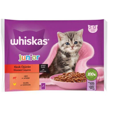 Whiskas Pouch Sos İçinde Sığırlı ve Tavuklu Yavru Kedi Konservesi 4x85 Gr - 1