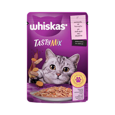 Whiskas Pouch Tastymix Sos İçinde Somonlu ve Havuçlu Yetişkin Kedi Konservesi 85 Gr - 1