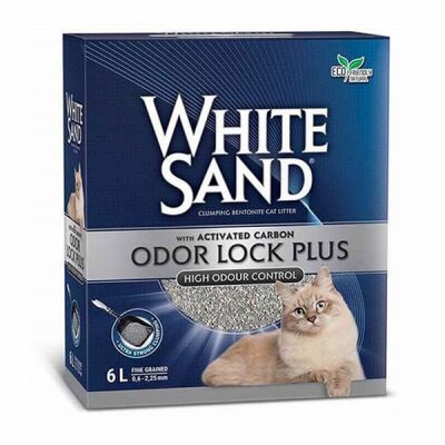 White Sand Odor Lock Plus Cat Litter Aktif Karbonlu Kedi Kumu 2x6 Lt - 1